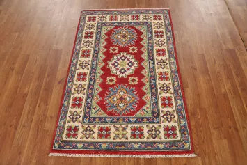 Red Kazak Handmade Wool Accent Rug 3x4