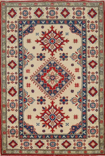 Geometric Kazak Handmade Wool Accent Rug 3x4