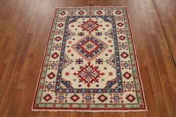 Geometric Kazak Handmade Wool Accent Rug 3x4