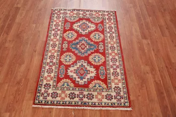 Red Kazak Handmade Wool Accent Rug 3x4