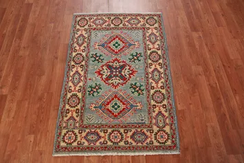 Blue Kazak Handmade Wool Accent Rug 3x4