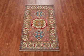 Brown Kazak Handmade Wool Accent Rug 3x4