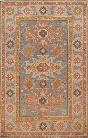 Geometric Kazak Handmade Wool Accent Rug 3x4