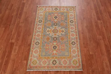 Geometric Kazak Handmade Wool Accent Rug 3x4
