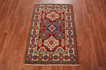 Red Kazak Handmade Wool Accent Rug 3x4