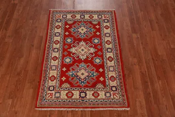 Red Kazak Handmade Wool Accent Rug 3x4