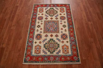 Geometric Kazak Handmade Wool Accent Rug 3x4