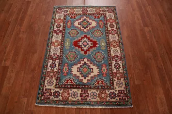 Blue Kazak Handmade Wool Accent Rug 3x4