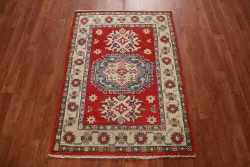 Red Kazak Handmade Wool Accent Rug 3x4
