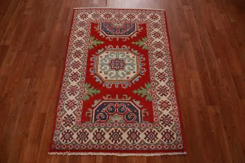 Red Kazak Handmade Wool Accent Rug 3x4