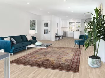 Traditional Floral Silk Qum Turkish Area Rug 6x10