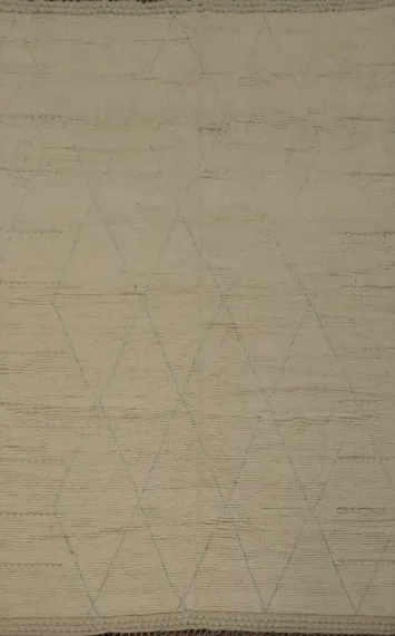 Minimalist Moroccan Area Rug 9x12 with Subtle Geometric Patterns