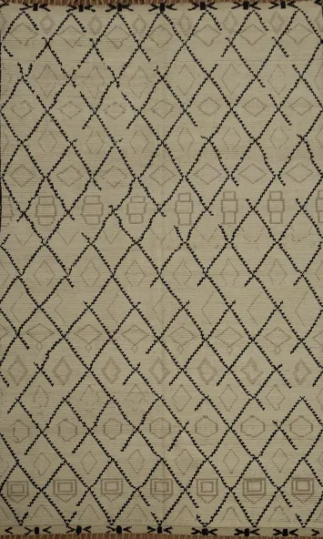 Geometric Elegance Handmade Wool Moroccan Area Rug 8x12
