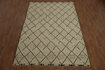 Geometric Elegance Handmade Wool Moroccan Area Rug 8x12