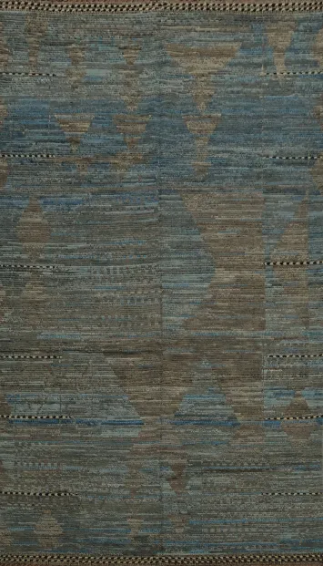 Handmade Wool Striped Moroccan Abstract Area Rug 8x13