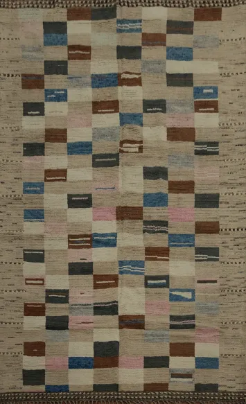 All-Over Geometric Wool Moroccan Large Area Rug 9x12