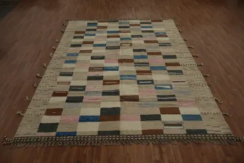 All-Over Geometric Wool Moroccan Large Area Rug 9x12