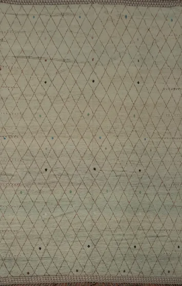 All-Over Trellis Wool Moroccan Modern Large Rug 10x14