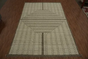 Stylish Moroccan Modern Large Rug 12x19 with Earthy Tones