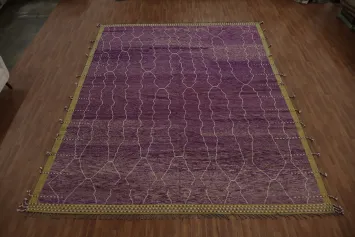 Purple Striped Moroccan Oriental Large Rug 12x16
