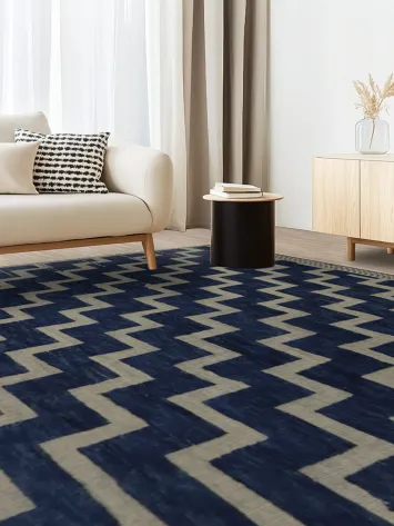 Blue Geometric Moroccan Modern Large Rug 12x16