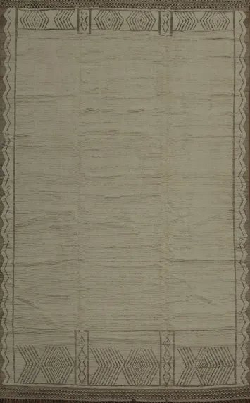 Ivory Wool Handmade Moroccan Oriental Large Rug 12x15