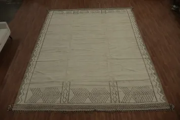 Ivory Wool Handmade Moroccan Oriental Large Rug 12x15