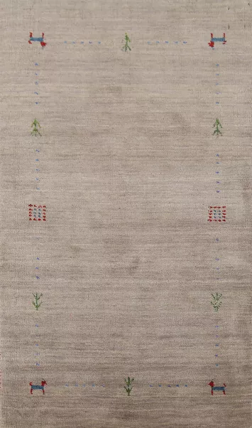 Tribal Wool Gabbeh Indian Accent Rug 3x5