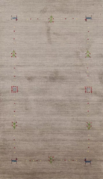 Tribal Wool Gabbeh Indian Accent Rug 3x5
