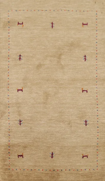 Handmade Wool Gabbeh Indian Accent Rug 3x5