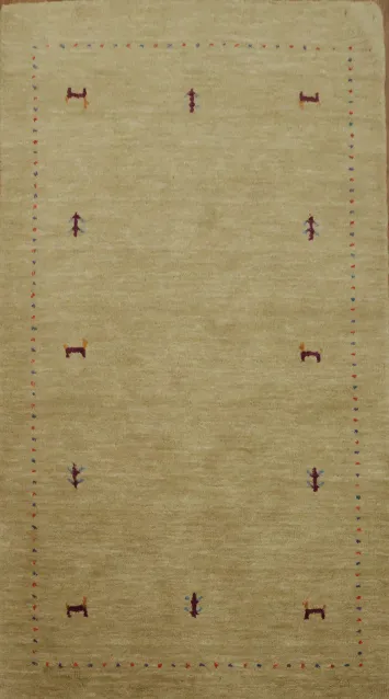 Handmade Wool Gabbeh Indian Accent Rug 3x5