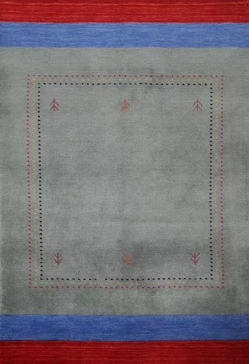 Striped Wool Handmade Gabbeh Oriental Rug 4x6