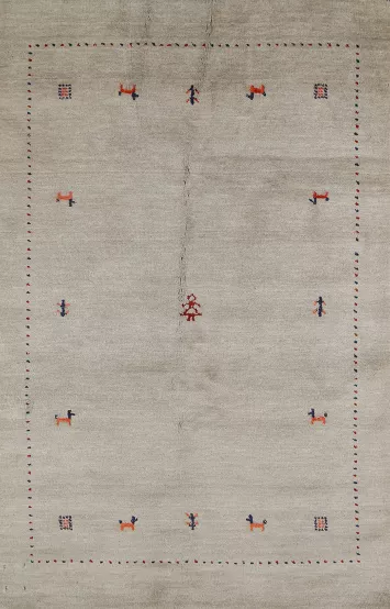 Animals Tribal Gabbeh Oriental Rug 4x6