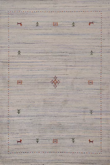 Striped Wool Tribal Gabbeh Oriental Rug 4x6
