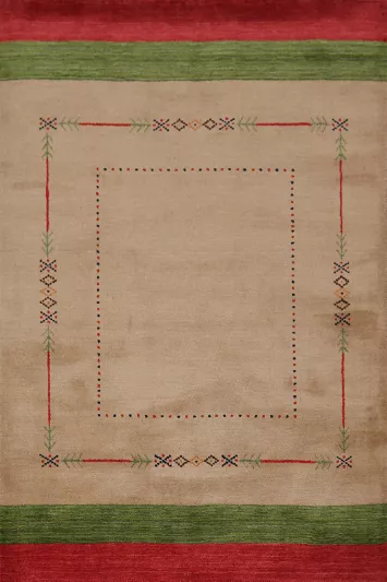 Hand-Knotted Wool Gabbeh Oriental Rug 4x6