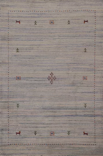 Tribal Striped Gabbeh Indian Accent Rug 4x6