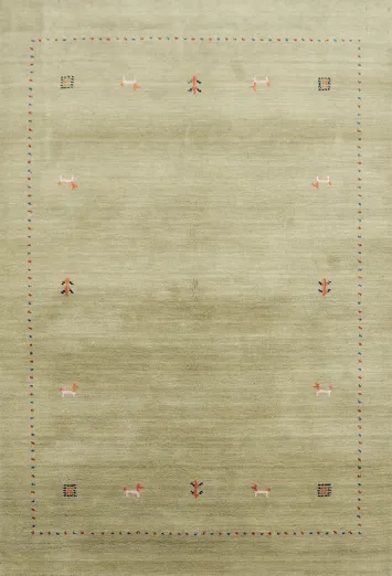 Tribal Wool Beige Gabbeh Oriental Foyer Rug 4x6