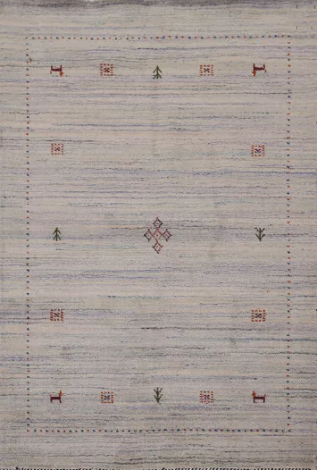 Handmade Wool Striped Gabbeh Oriental Rug 4x6