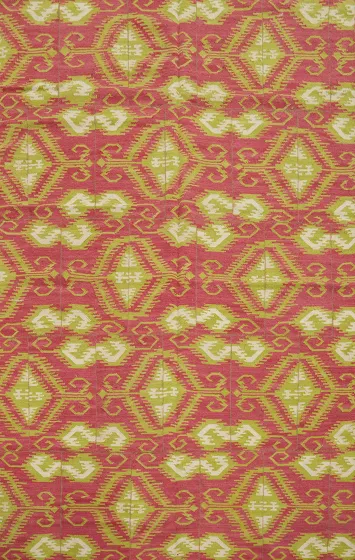 All-Over Pink Geometric Kilim Oriental Rug 6x9