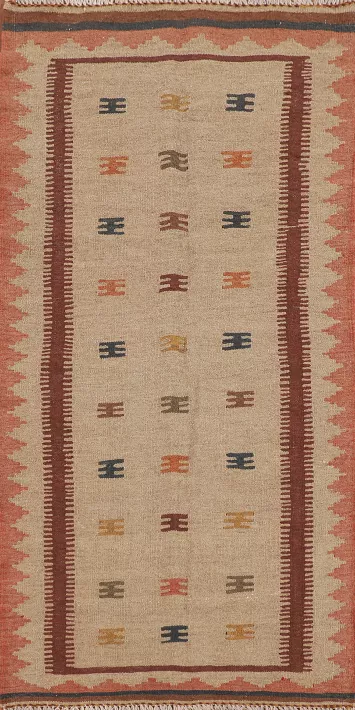 Flat Pile Reversible Wool Kilim Persian Rug 3x6