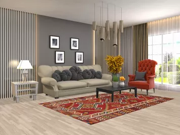 Vegetable Dye Wool Kilim Qashqai Persian Area Rug 5x8