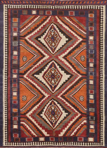 Vegetable Dye Kilim Qashqai Persian Rug 5x7
