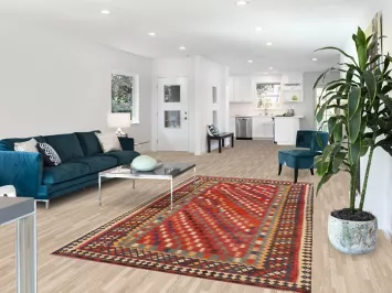 Antique Wool Kilim Qashqai Persian Vegetable Dye Rug 5x10