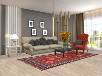 Vegetable Dye Red Kilim Qashqai Persian Area Rug 5x10