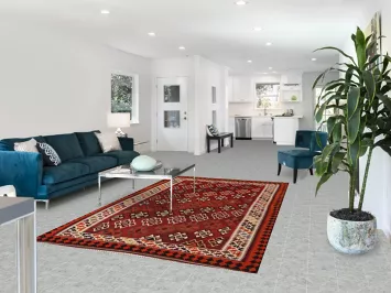 Vegetable Dye Wool Kilim Qashqai Persian Area Rug 5x9