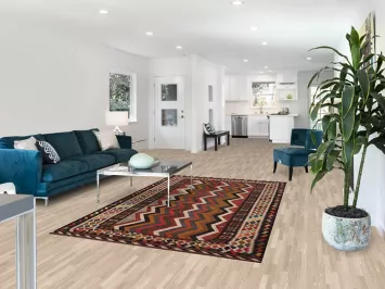 Chevron Vegetable Dye Wool Kilim Qashqai Persian Area Rug 5x8