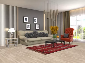 Vintage Red Wool Kilim Qashqai Persian Rug 4x7