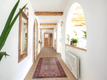 Handmade Blue Heriz Serapi Oriental Runner Rug 3x8