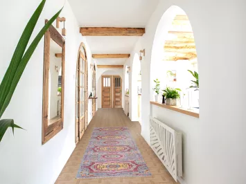 Handmade Blue Kazak Oriental Runner Rug 3x10