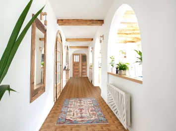 Handmade Wool Ivory Oushak Indian Accent Rug 3x6